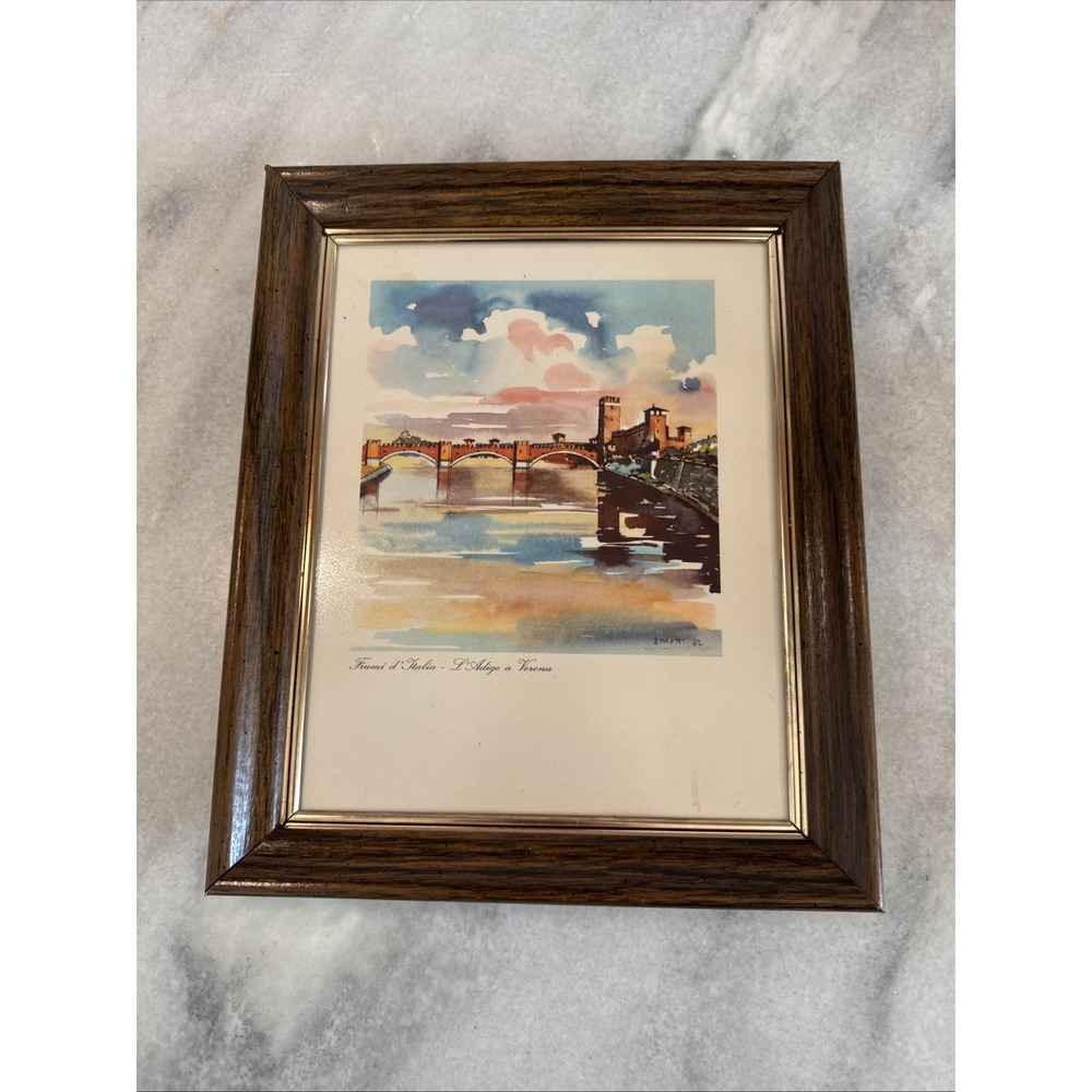 vintage Italian‎ Menu Print Wood Framed With Gold Trim 1962 - Picture 9 of 12